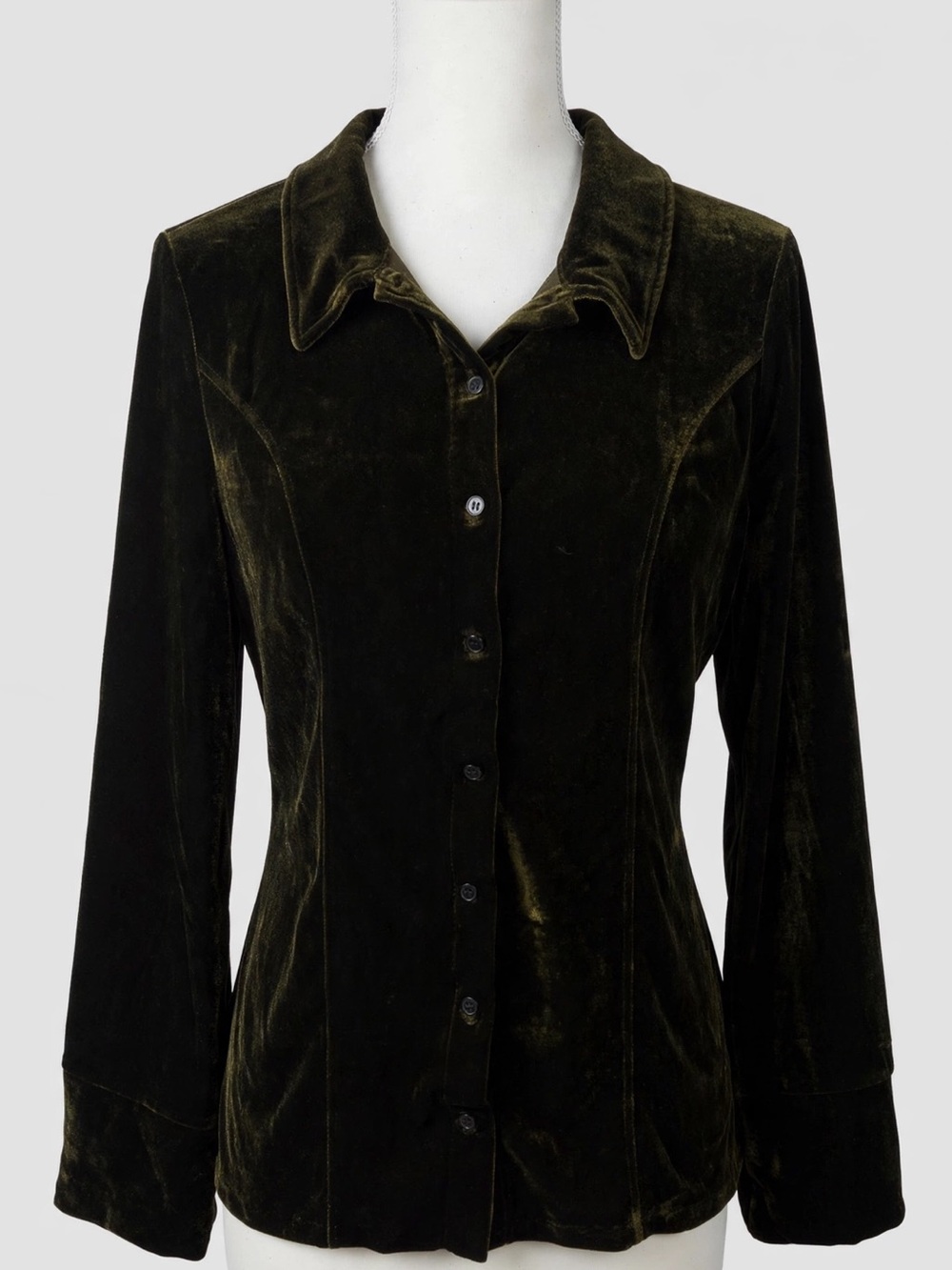H&M Brown Velvet Button Down Shirt